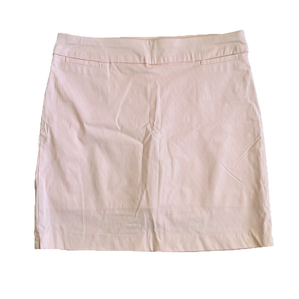 Coral Bay Sz. 14 Pink Striped Skort Stretch Preppy Golf Vacation Pull On